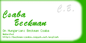 csaba beckman business card